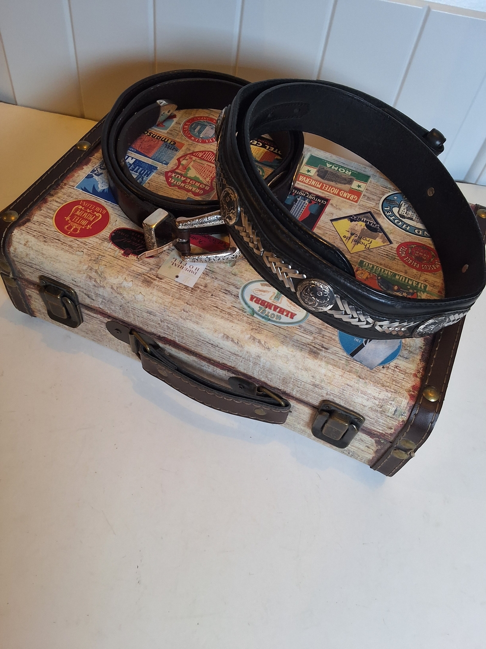 Black Western Leather Belt with Silver Conchos
